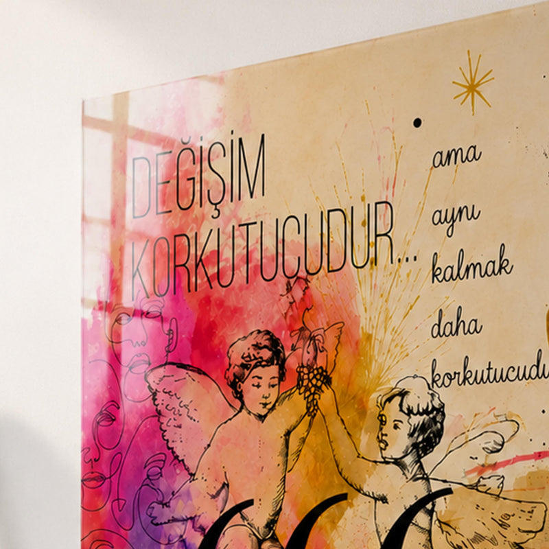 Değişim Cesareti 666 Kolajı Cam Tablo – Cam Tablo