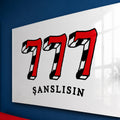 Retro 777 Şans Afişi Cam Tablo – Cam Tablo