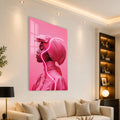 Pembe Neon Çizgili Profil Cam Tablo – Cam Tablo