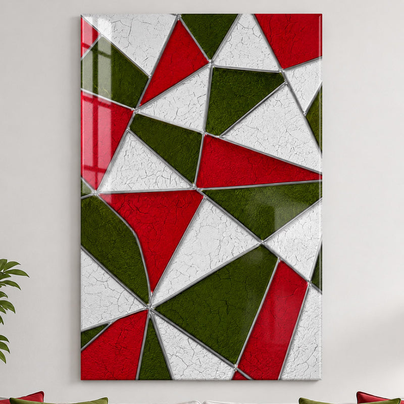 Vitray Geometrik Üçgen Cam Tablo – Cam Tablo