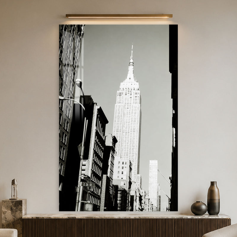 Empire State Siyah Beyaz Cam Tablo – Cam Tablo