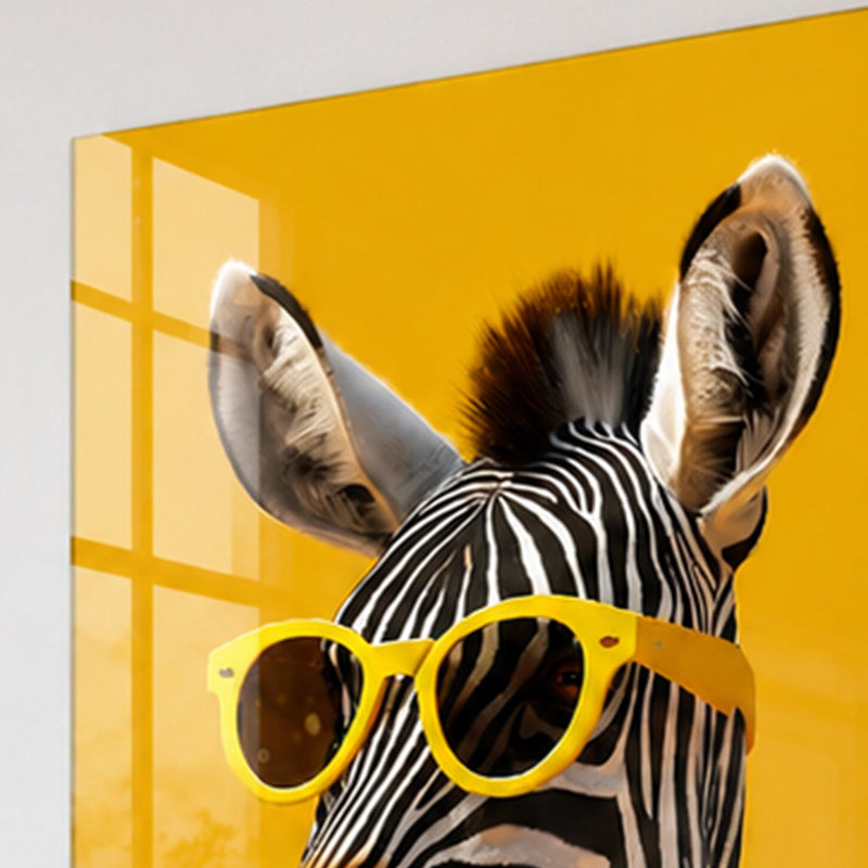 Sarı Montlu Zebra Cam Tablo – Cam Tablo