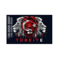 Üç Aslan Türkiye Bayrağı Cam Tablo – Cam Tablo