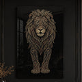 Altın Yeleli Aslan Cam Tablo – Cam Tablo