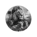 Aslan ve Yavruları Siyah Beyaz Cam Tablo – Cam Tablo