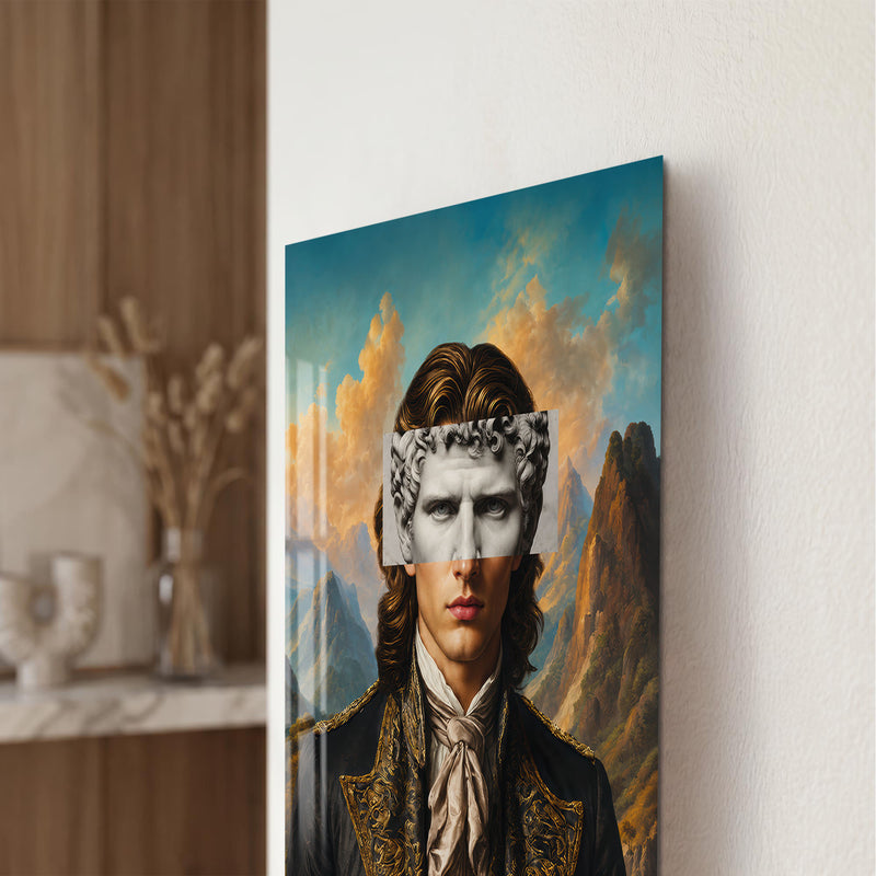 Dağ Manzaralı Maskeli Dandy Cam Tablo – Cam Tablo