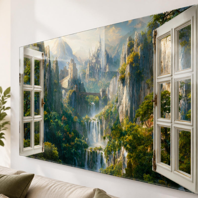 Fantastik Elf Şehri Cam Tablo – Cam Tablo