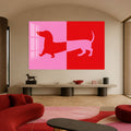 Pembe Kırmızı Sosis Köpek Cam Tablo – Cam Tablo