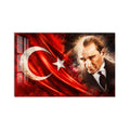 Kızıl Bayrakta Atatürk Cam Tablo