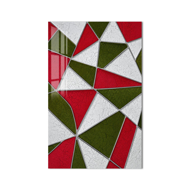 Vitray Geometrik Üçgen Cam Tablo – Cam Tablo