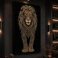 Altın Yeleli Aslan Cam Tablo – Cam Tablo