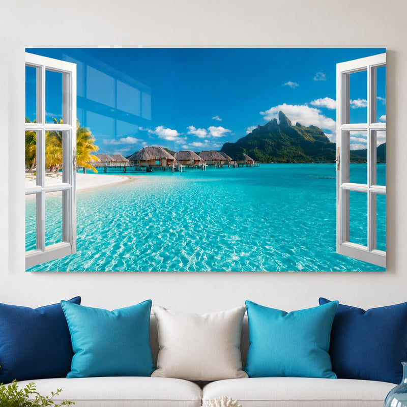 Bora Bora Su Bungalov Cam Tablo – Cam Tablo