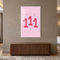 Şeker Pembe 111 Cam Tablo – Gümüş Çerçeveli Cam Tablo