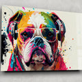 Renkli Bulldog Cam Tablo – Cam Tablo