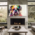 Renkli Bulldog Cam Tablo – Cam Tablo