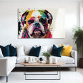 Renkli Bulldog Cam Tablo – Cam Tablo