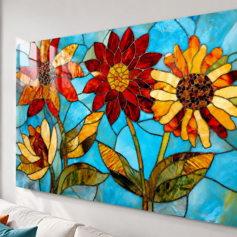 Vitray Ayçiçeği Cam Tablo – Cam Tablo