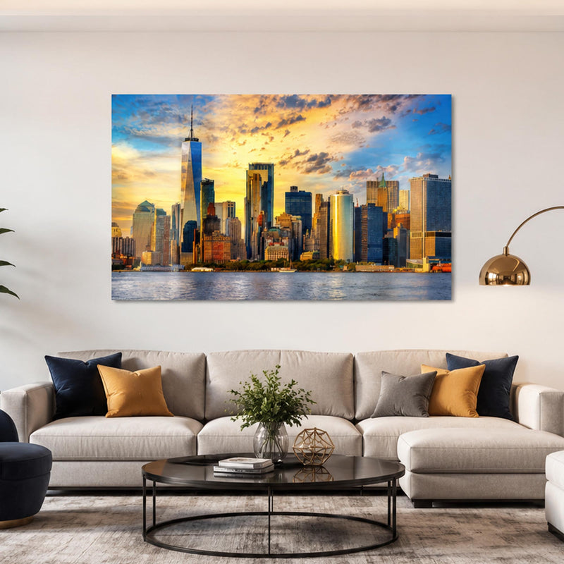 New York Manhattan Gün Batımı Cam Tablo – Cam Tablo