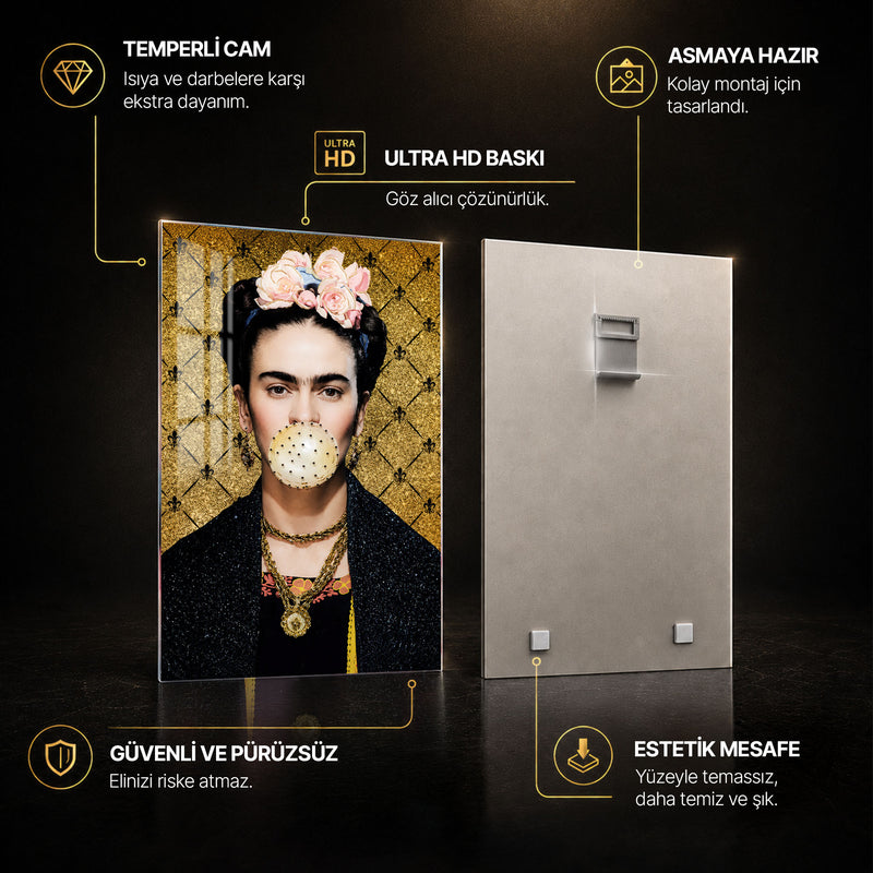 Çiçek Taçlı Kadın Portresi Cam Tablo – Cam Tablo