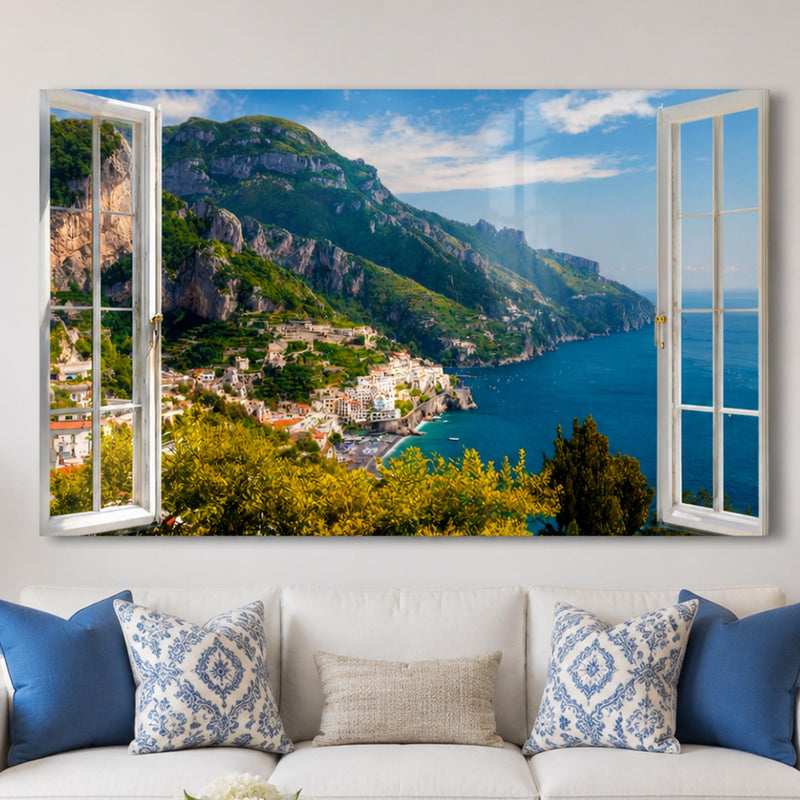 Amalfi Akdeniz Kıyısı Cam Tablo – Cam Tablo