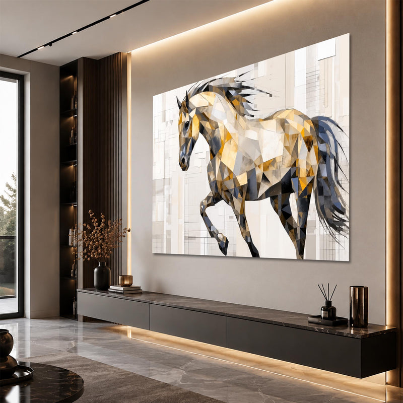 Kristal Geometrik At Cam Tablo – Cam Tablo
