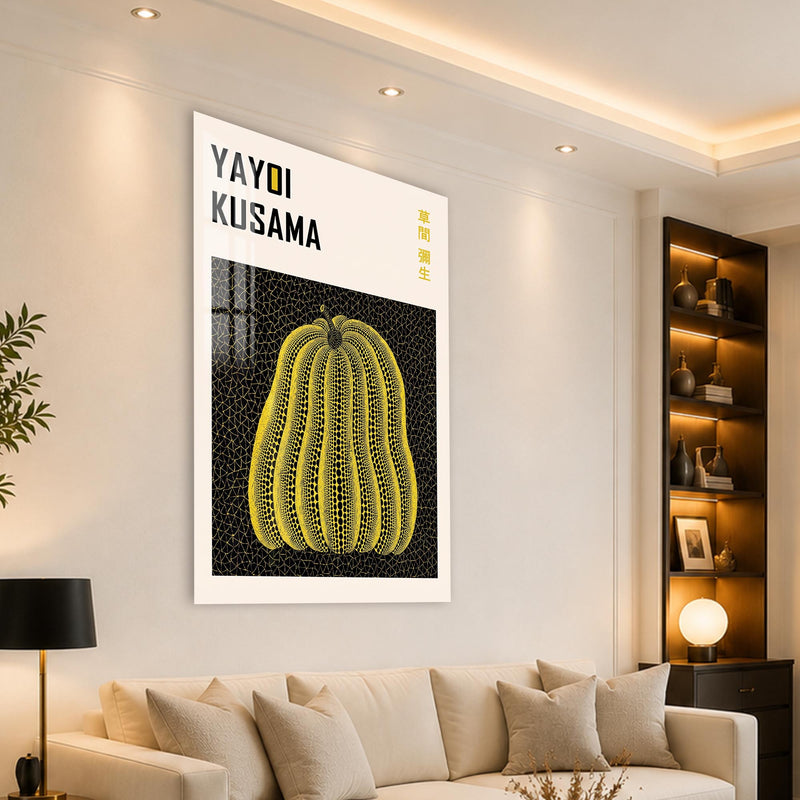 Sarı Benekli Kocaman Kabak Cam Tablo – Cam Tablo