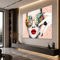 Gözlüklü Kadın Pop Art Cam Tablo – Cam Tablo