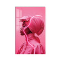Pembe Neon Çizgili Profil Cam Tablo – Cam Tablo
