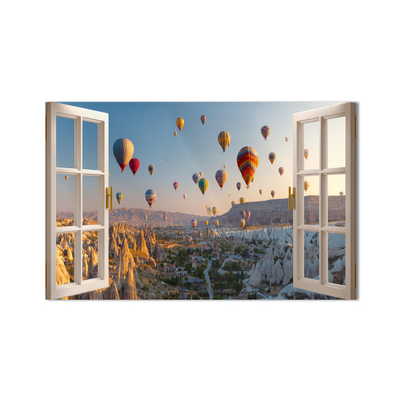 Kapadokya Sıcak Hava Balonları Cam Tablo – Cam Tablo