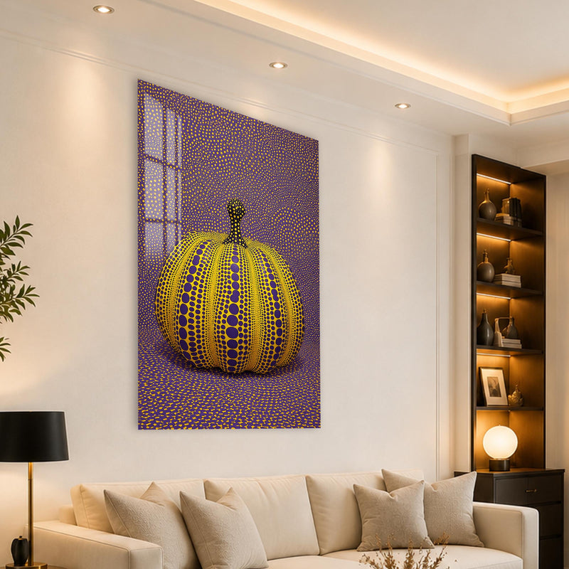 Mor Sonsuzlukta Sarı Kabak Cam Tablo – Cam Tablo