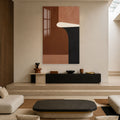 Kahverengi Toprak Tonlu Minimal Cam Tablo – Cam Tablo