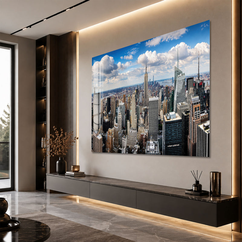 New York Üstten Manzara Cam Tablo – Cam Tablo