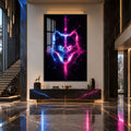 Neon Kurt Başı Cam Tablo – Siyah Çerçeveli Cam Tablo