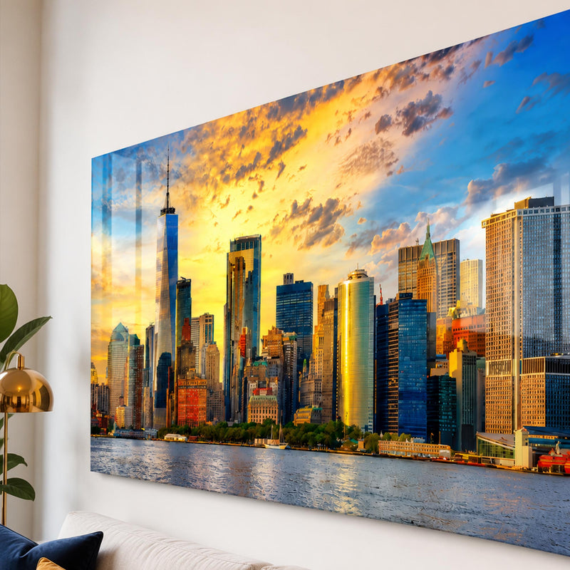 New York Manhattan Gün Batımı Cam Tablo – Cam Tablo