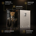 Takım Elbiseli Leopar Beyefendi Cam Tablo – Cam Tablo