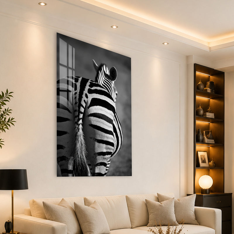 Zebra Sırtı Siyah Beyaz Cam Tablo – Cam Tablo