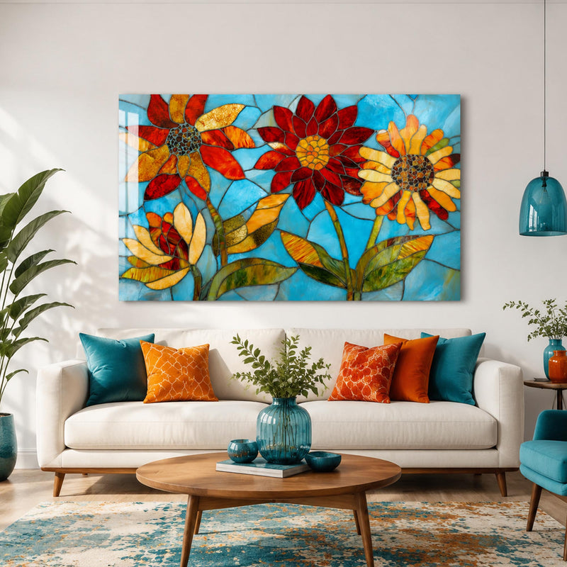 Vitray Ayçiçeği Cam Tablo – Cam Tablo
