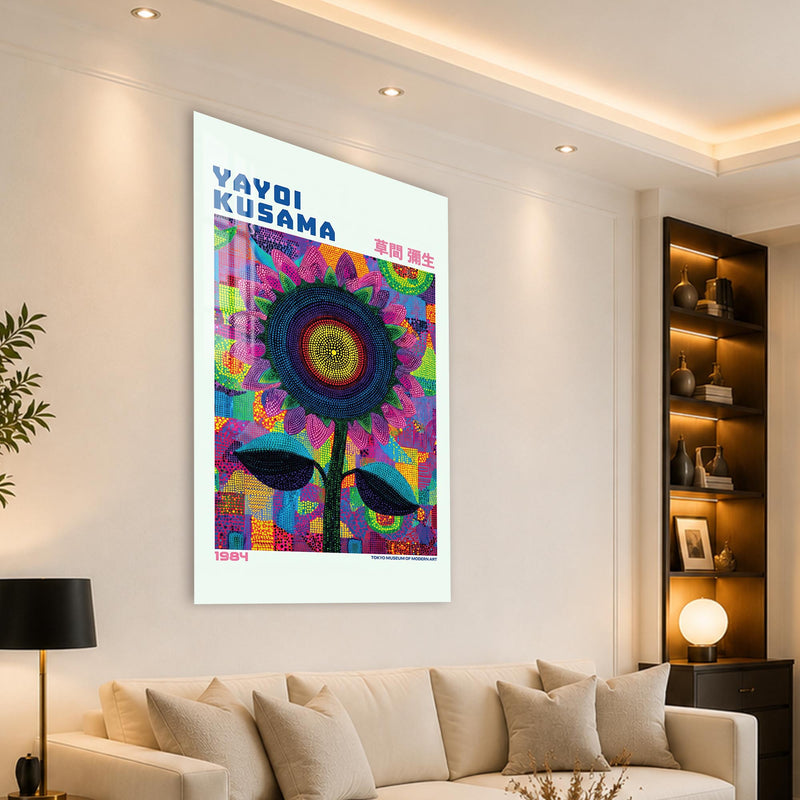 Rengarenk Benekli Ayçiçeği Cam Tablo – Cam Tablo