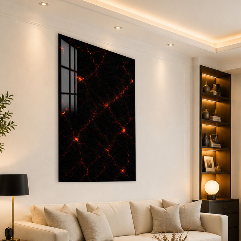 Karanlıkta Parlayan Düğüm Ağı Cam Tablo – Cam Tablo