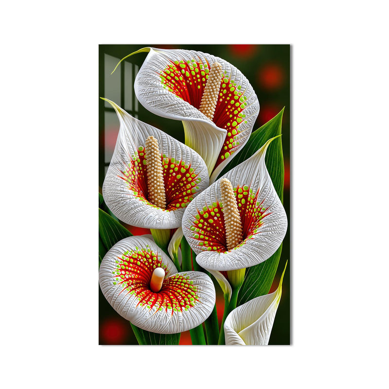 Beyaz Calla Lily Cam Tablo – Cam Tablo