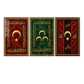 Hilal Yıldızlı Hat Bayrakları Üçlü Cam Tablo