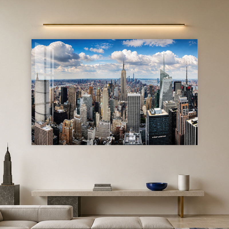 New York Üstten Manzara Cam Tablo – Cam Tablo