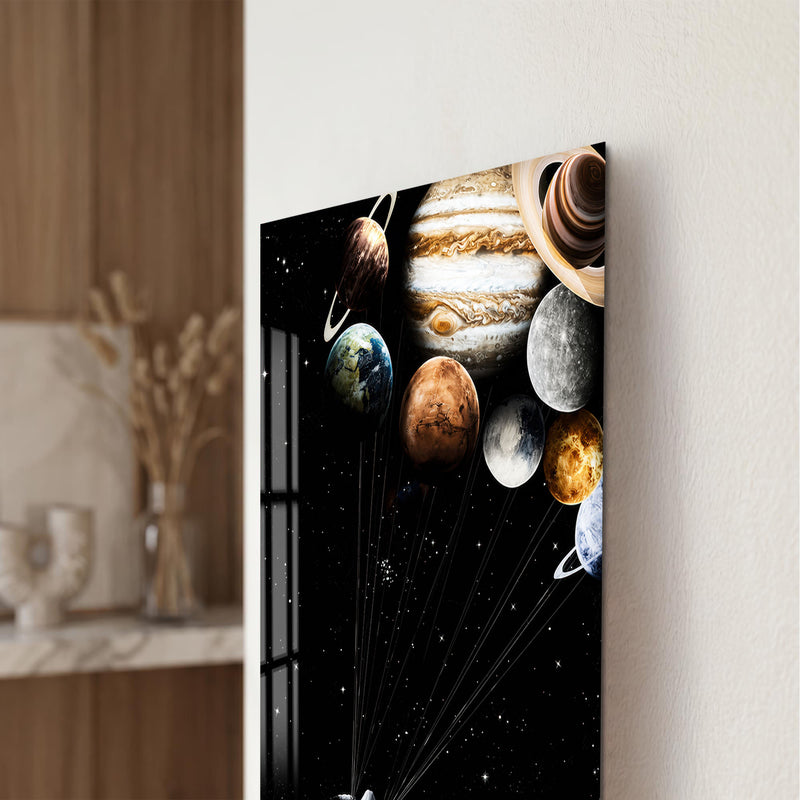 Gezegenlere Uzanan Astronot Cam Tablo – Cam Tablo