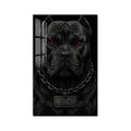 Zincirli Kara Köpek Cam Tablo – Cam Tablo