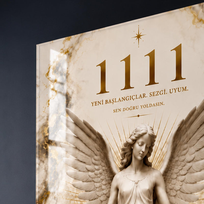 Mermer Dokuda 1111 Meleği Cam Tablo – Cam Tablo