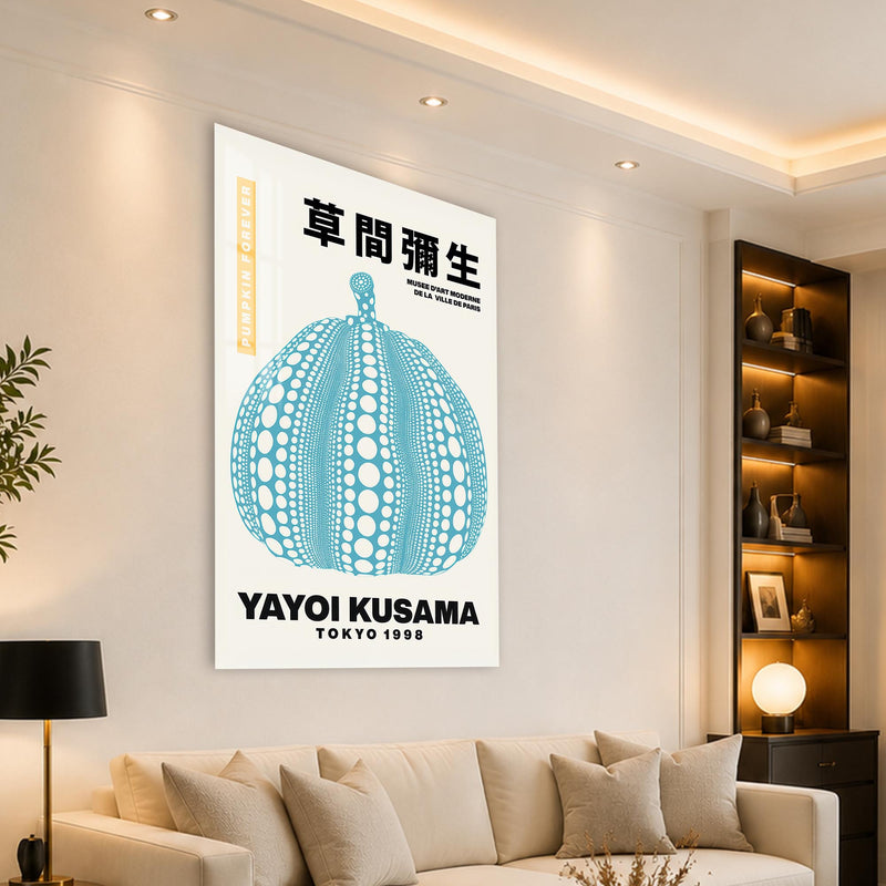 Turkuaz Puantiyeli Dev Kabak Cam Tablo – Cam Tablo