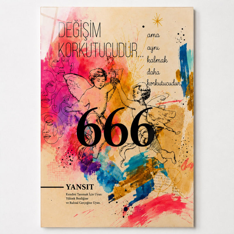 Değişim Cesareti 666 Kolajı Cam Tablo – Cam Tablo