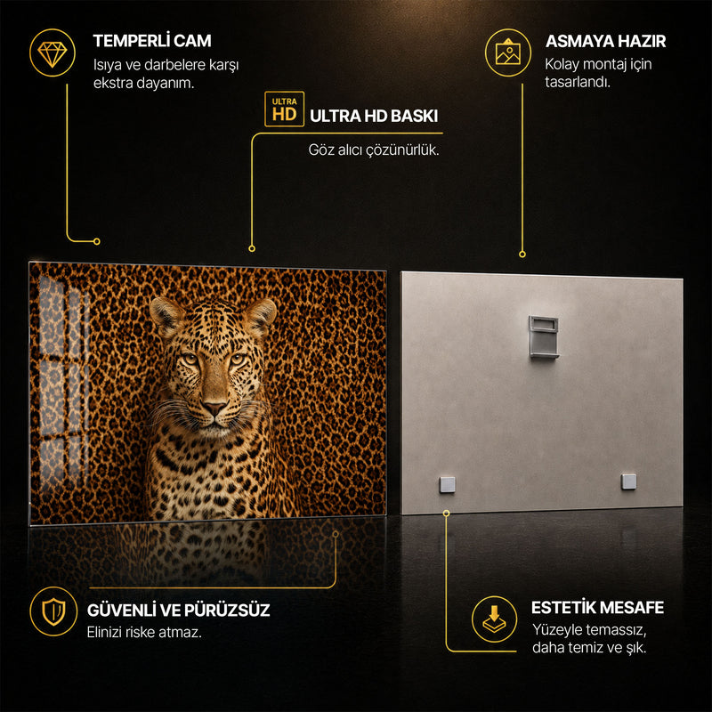 Leopar Desenli Fonda Leopar Cam Tablo – Cam Tablo