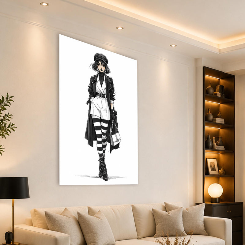 Çizgili Çoraplı Sokak Modası Cam Tablo – Cam Tablo